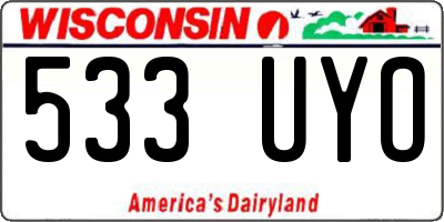 WI license plate 533UYO
