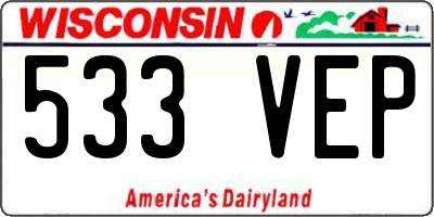 WI license plate 533VEP