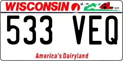 WI license plate 533VEQ