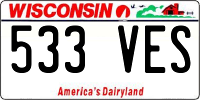 WI license plate 533VES