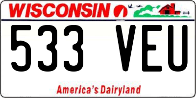 WI license plate 533VEU