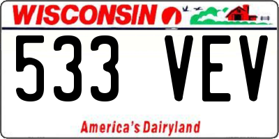 WI license plate 533VEV