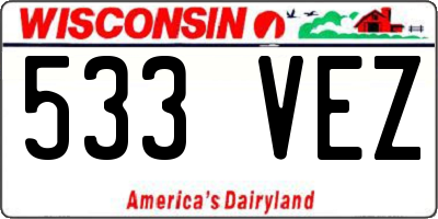 WI license plate 533VEZ