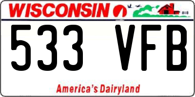 WI license plate 533VFB