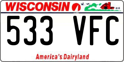 WI license plate 533VFC