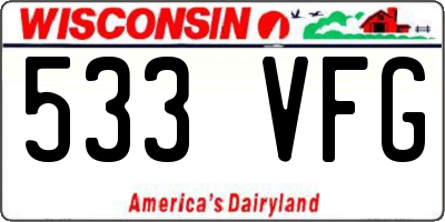 WI license plate 533VFG