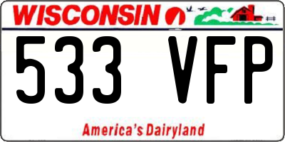 WI license plate 533VFP