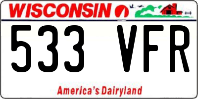 WI license plate 533VFR