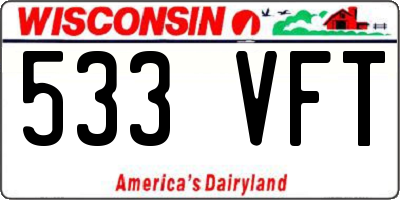 WI license plate 533VFT