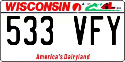 WI license plate 533VFY