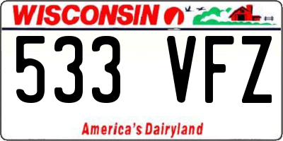WI license plate 533VFZ