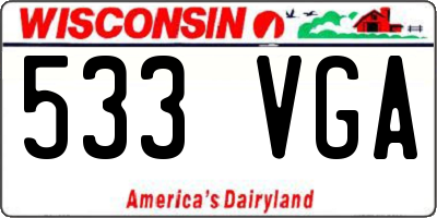 WI license plate 533VGA