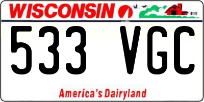 WI license plate 533VGC