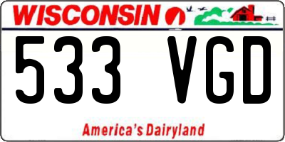 WI license plate 533VGD
