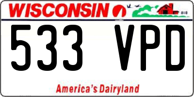 WI license plate 533VPD