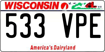 WI license plate 533VPE