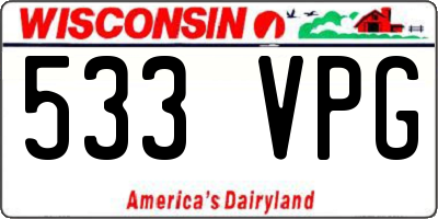 WI license plate 533VPG
