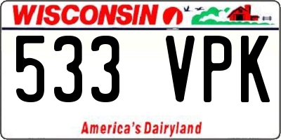 WI license plate 533VPK