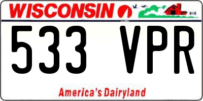 WI license plate 533VPR