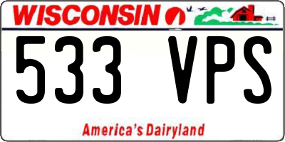 WI license plate 533VPS
