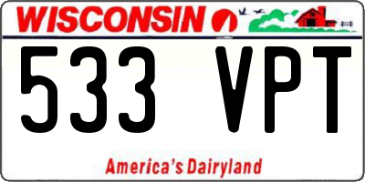 WI license plate 533VPT