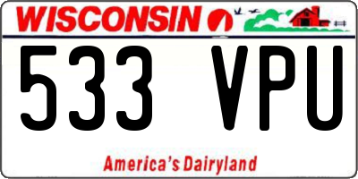 WI license plate 533VPU