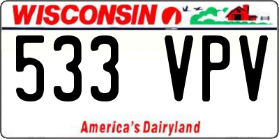 WI license plate 533VPV