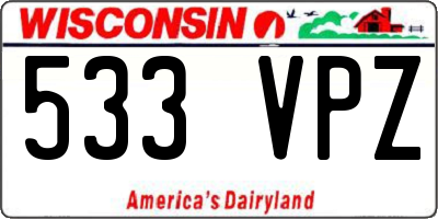 WI license plate 533VPZ