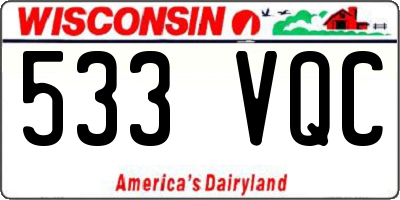 WI license plate 533VQC