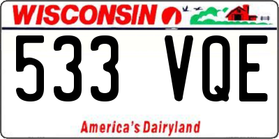 WI license plate 533VQE