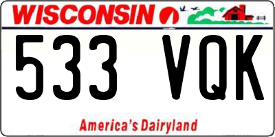 WI license plate 533VQK