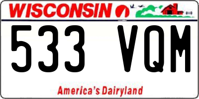 WI license plate 533VQM