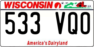 WI license plate 533VQO