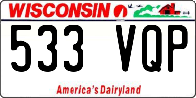 WI license plate 533VQP