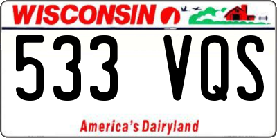 WI license plate 533VQS