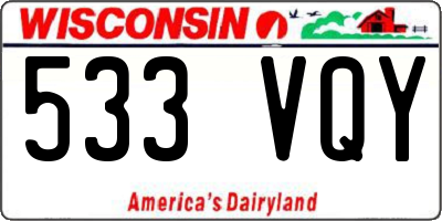 WI license plate 533VQY