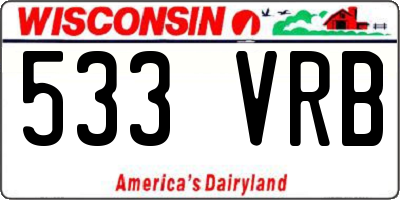 WI license plate 533VRB