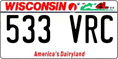 WI license plate 533VRC