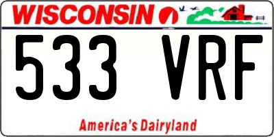 WI license plate 533VRF