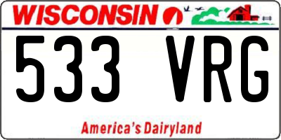 WI license plate 533VRG