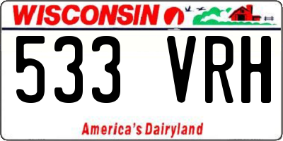 WI license plate 533VRH
