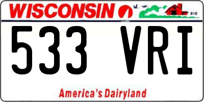 WI license plate 533VRI