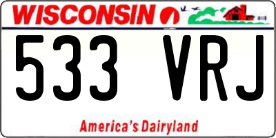 WI license plate 533VRJ