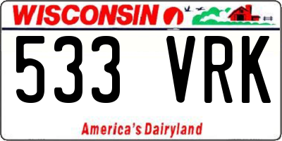 WI license plate 533VRK
