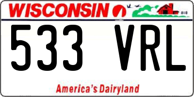 WI license plate 533VRL