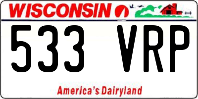 WI license plate 533VRP