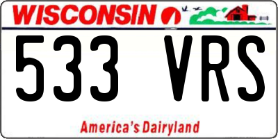 WI license plate 533VRS