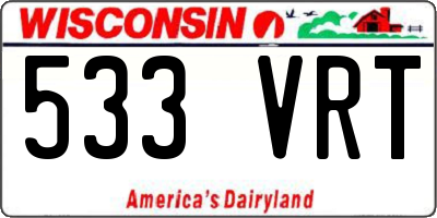 WI license plate 533VRT