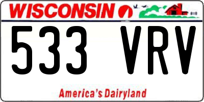 WI license plate 533VRV