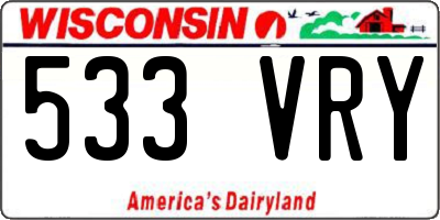 WI license plate 533VRY